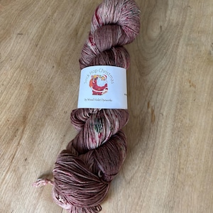 Hand-Dyed Sock Yarn: Christmas Cocoa Brown, Evergreen, Holly Berries