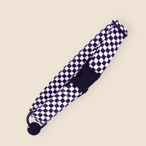 Checkered Dog Collar • Black and White Classic Print, Martingale or Flat | CHECKMATE