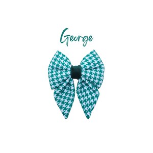 Houndstooth Dog Sailor Bow ties, Male Female Slide On Dog Bows, Green Blue Cute Dog Accessories, Sturdy and High Quality Pet Wear -GEORGE
