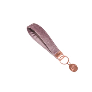 Deep Mauve Velvet Key fob Wristlet / Neutral Llavero Wristlet / Key Holder / AMNESIA ROSE
