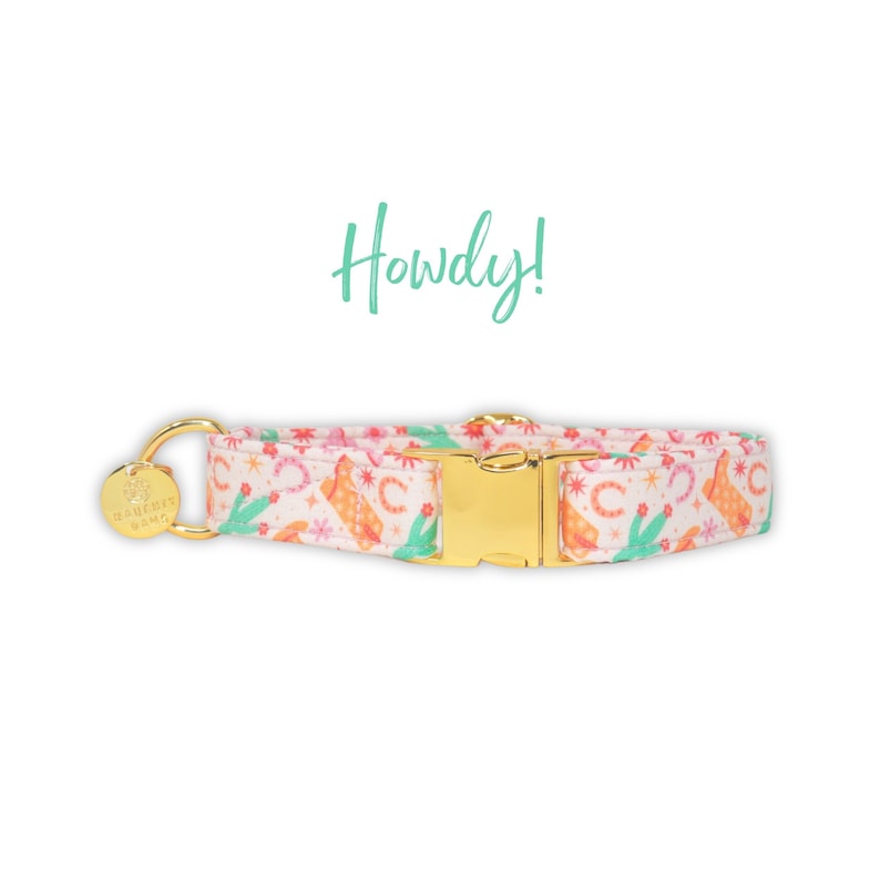 Hundhalsband med cowgirlstövlar, Groovy Western-hundhalsband, Martingale-optiskt hundhalsband, XL-hundhalsband, Bred hundhalsband, Unikt hundhalsband, | HOWDY! bild 1