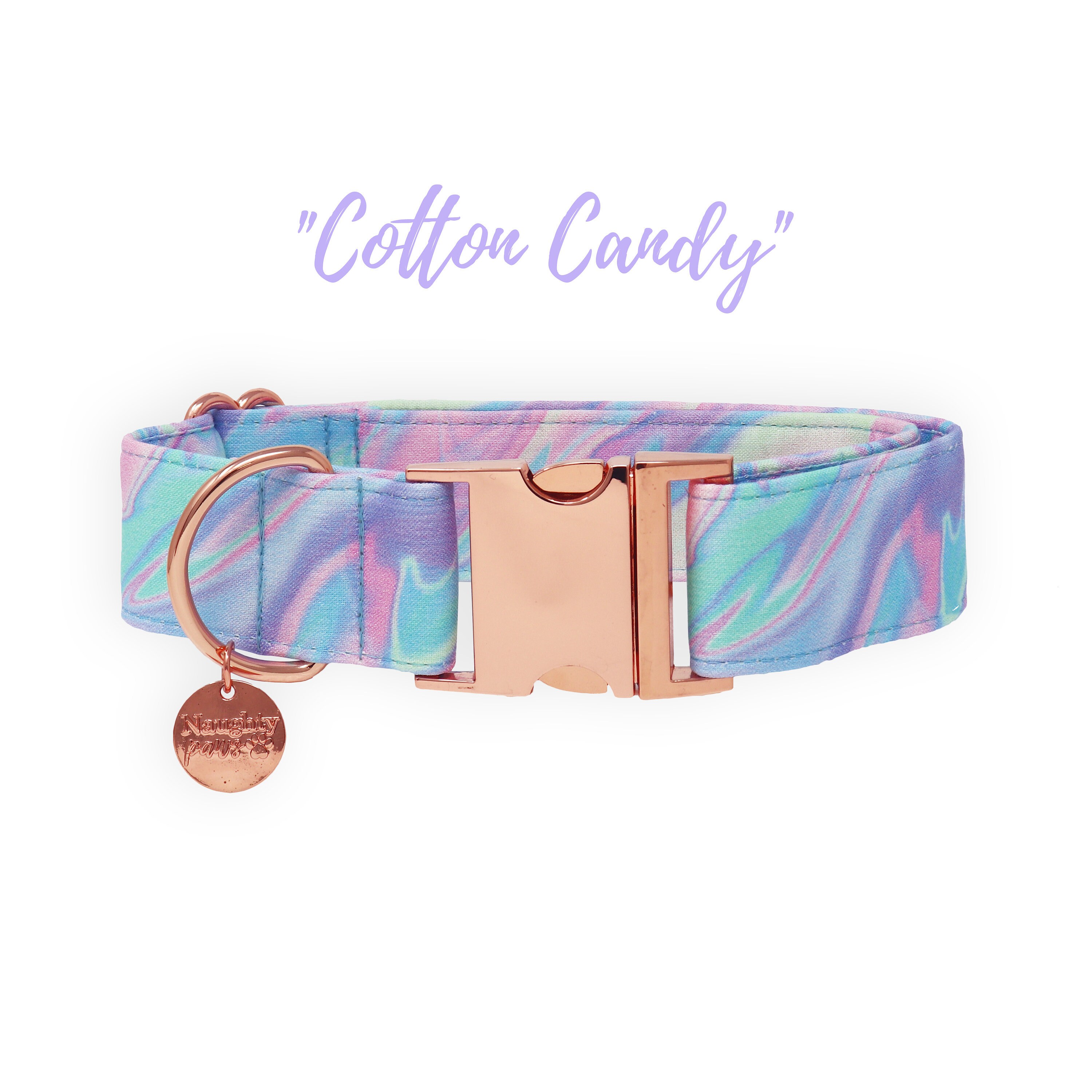Unicorn Dog Collar |  Marbled Pink and Blue Dog Collar | Girl or Boy …