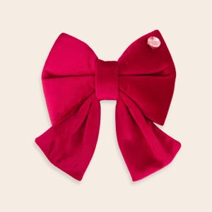 Red Velvet Dog Sailor Bow | Luxury Holiday Pet Bow Tie | RUBY