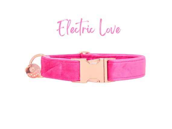 Pink Velvet Dog Collar Soft & Luxurious Pet Accessories 