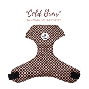 Brown Checkered Chest Harness for Dogs, Small Dog Harness, Male Pet Harness, Cute Puppy Harness - COLD BREW