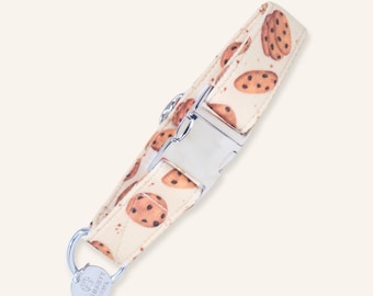 Cookie Dog Collar, Soft Neutral Custom Martingale or Flat Collar for Dogs | COOKIE MONSTER