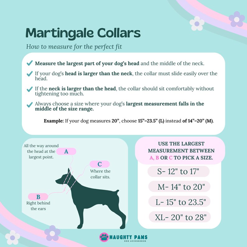 Blue Checkered Boy Dog Collar, Small Puppy Collar, Martingale opt, Retro Dog Collar, Large Girl Dog Collar, XL Dog Collar | SUPER TROUPER image 8