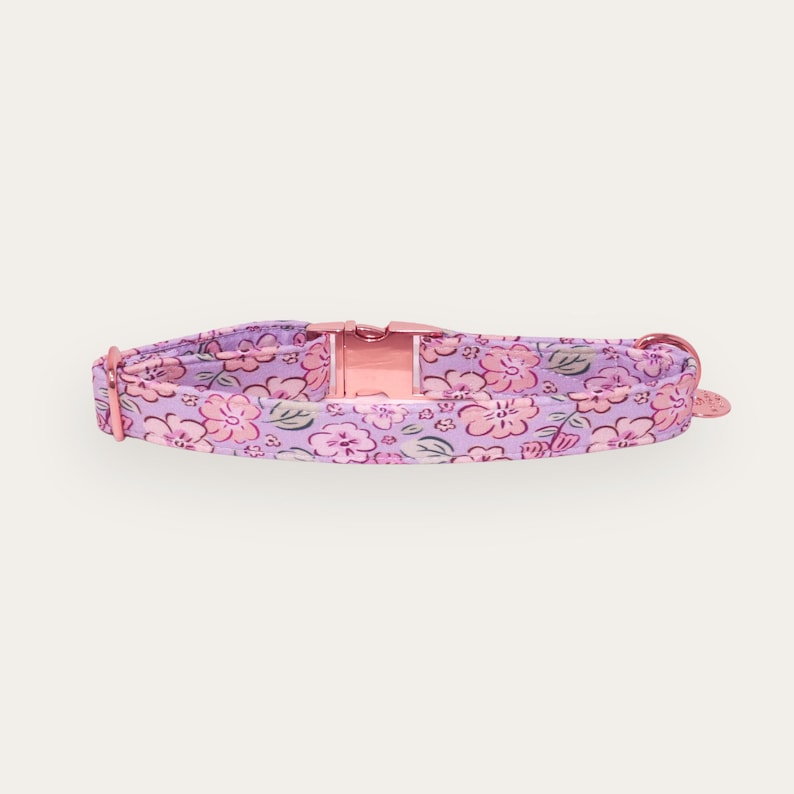 romantic lavender dog collar cottagecore floral pet accessory