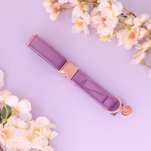 Light Purple Velvet Dog Collar, Luxe Soft Pet Collar with Metal Hardware, Easter or Everyday Dog Accessory | FLORENCE