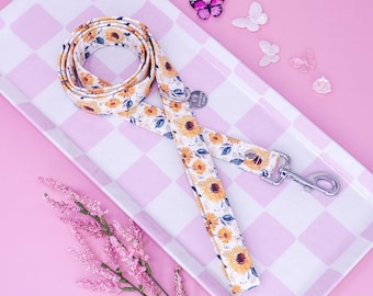 Sunflowers Floral Dog Leash, Floral Dog Leash, Summer Dog Leash, Female Dog Leash, Gift for Dog Lovers, SUMMERTIME