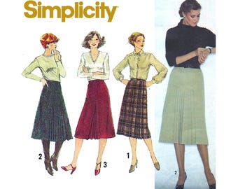 Patrón de costura vintage para falda plisada Simplicity 9176 1979, talla 8, para mujer