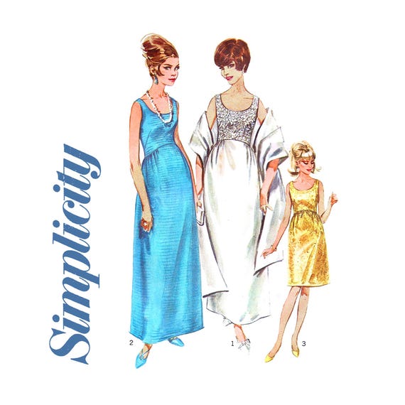 Simplicity 6569 1966 Glamourous Evening Dress and Stole Women's Size 12 Vintage Sewing Pattern - Etsy Simplicity 6569 1966 Glamourous Evening Dress and Stole Women's Size 12 Vintage Sewing Pattern - Etsy