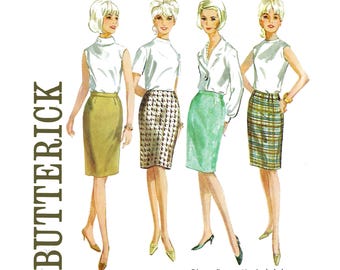 Butterick 3882 1965 Pencil Skirt Women's Size Waist 25" Vintage Sewing Pattern