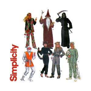 Puede incluir: Un patrón de costura Simplicity para disfraces de Halloween. El patrón incluye siete disfraces diferentes: un mago, un segador, un hippie, un ninja, un gato, un ratón y un oso de peluche. El patrón es para las tallas 6-14.
