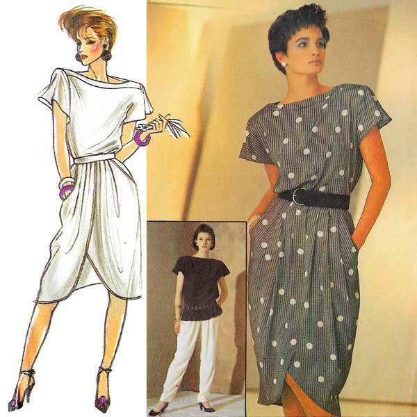 Style 4394 1985 Bruce Oldfield Skirt, Trousers and Pullover Women's Sizes 12 Vintage Designer Sewing Pattern