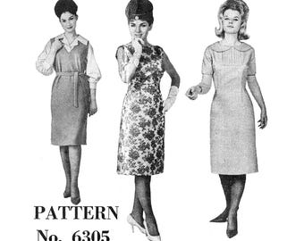 People's Friend 6305 1960s Three Dresses Women's Size 38" Bust Vintage Sewing Pattern