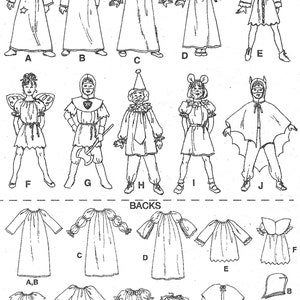 Simplicity 8285 1994 Children's Halloween Costumes Unisex Boys & Girls Sizes S M L Vintage Costume Sewing Pattern image 4