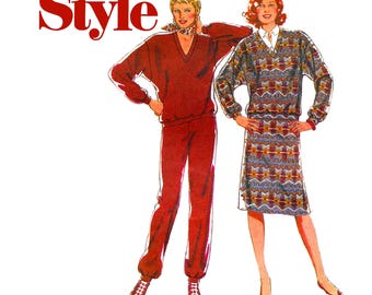 Style 3533 1981 Pullover Top Skirt and Trousers/Pants Women's Size 16 Vintage Sewing Pattern