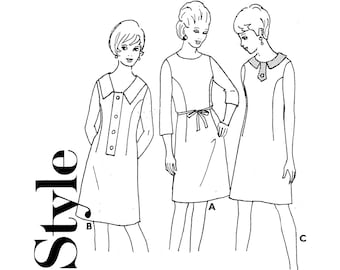 Style 2001 c.1960s Three Dresses Size 34" Bust Vintage Sewing Pattern