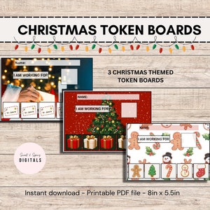 Printable Token Board | Visual Support | ABA Therapy | Classroom Management | Reward System | Autism | ADHD | Christmas | Santa | Cookies