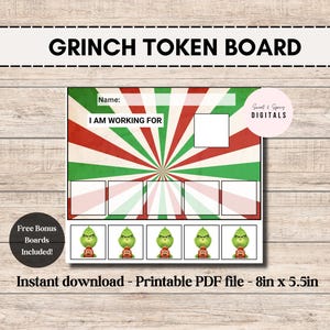 Printable Token Board | Visual Support | ABA Therapy | Classroom Management | Reward System | Autism | ADHD | Grinch