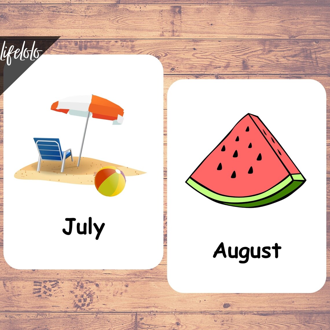 Months of the Year Flash Cards 12 Flash Cards Montessori - Etsy