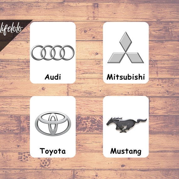 Car Brands Car Logos, Automotive Logos, Car Companies, 52 Flash Cards,  Montessori Materials, Car Symbols in USA Printable Pdf Download 