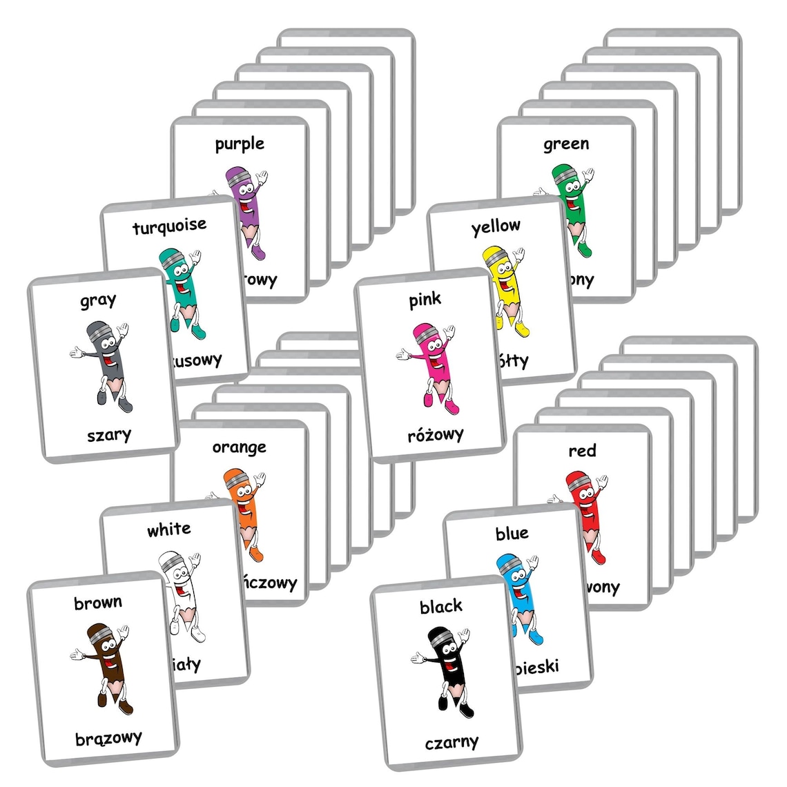 Polish Laminated Flash Cards Handmade Flash Cards Etsy