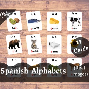 Spanish Alphabets Flash Cards, Spanish Montessori Cards, 3 Part Cards, Homeschooling, Preschool Printable, Spanish Letters Printable Cards