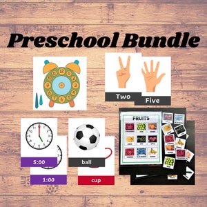 Preschool Bundle | Baby Printable | Pre K Preparation | Pre K Readiness | Flash Cards & Matching Printable | Instant Download