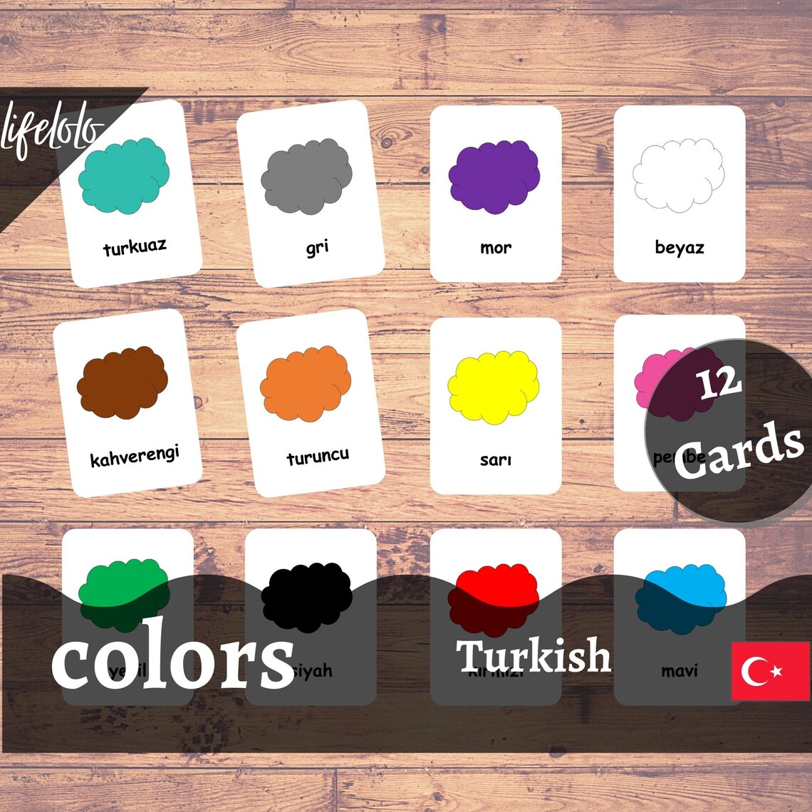 Turkish Favorite Color Colors TURKISH Version | English Bilingual Cards | Flash Cards ...