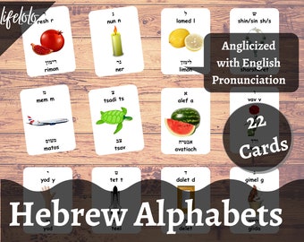 Learn Hebrew Alphabet Flashcards: Montessori Printable Cards (PDF)