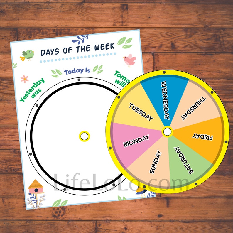 Days Of the Week Printable Homeschool Memory Games Calendar Preschool Kindergarten Circle Time Educational Learning Tool image 2