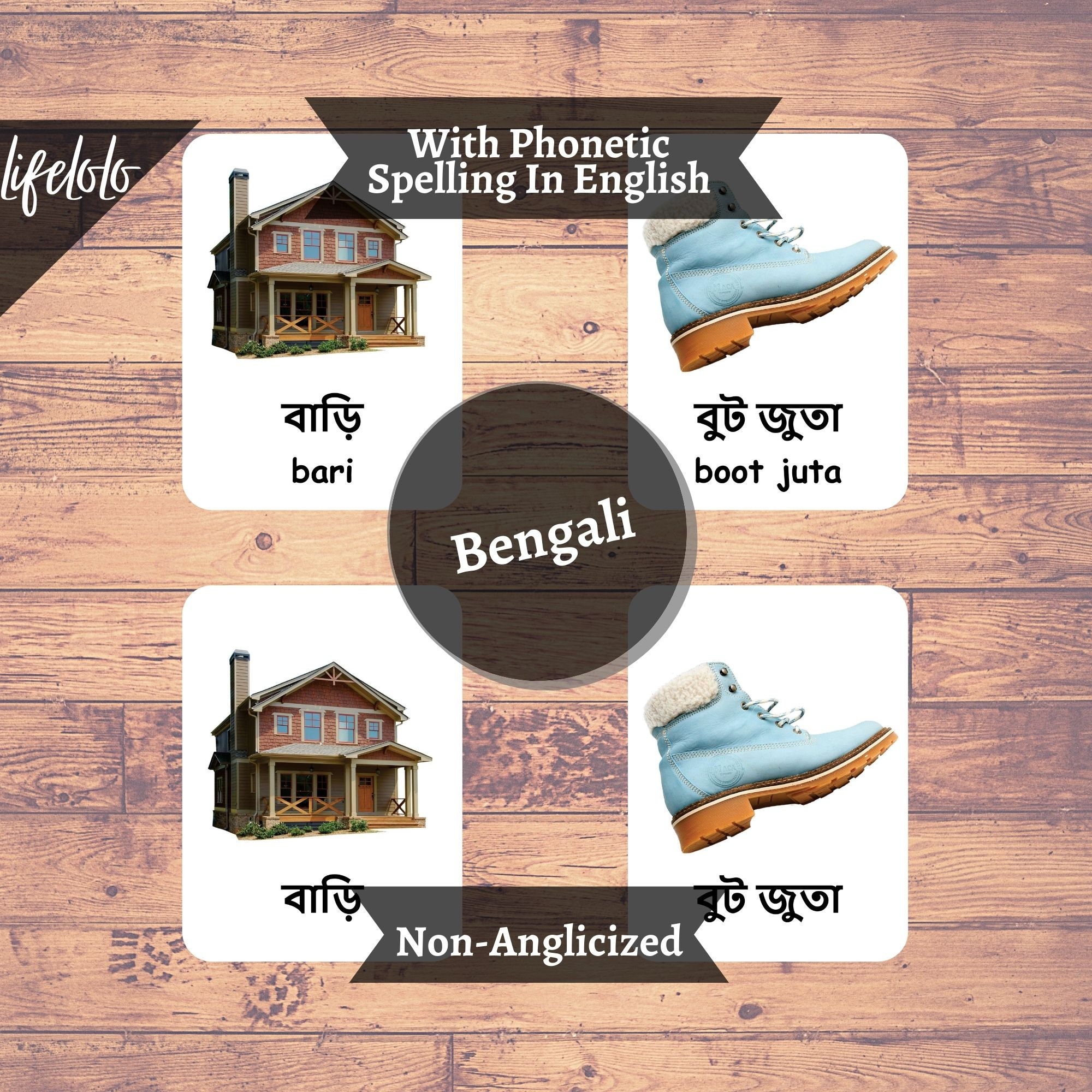 First Words BENGALI Version English Bilingual Cards 48 -  Sweden