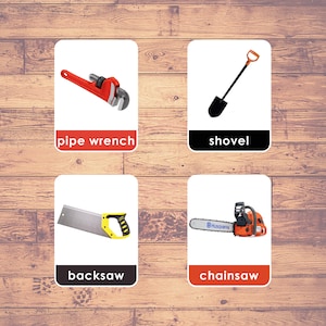 Tools (34 Cards) - Flashcards | Montessori | Homeschooling | Educational | Three-Part Cards - Digital Download