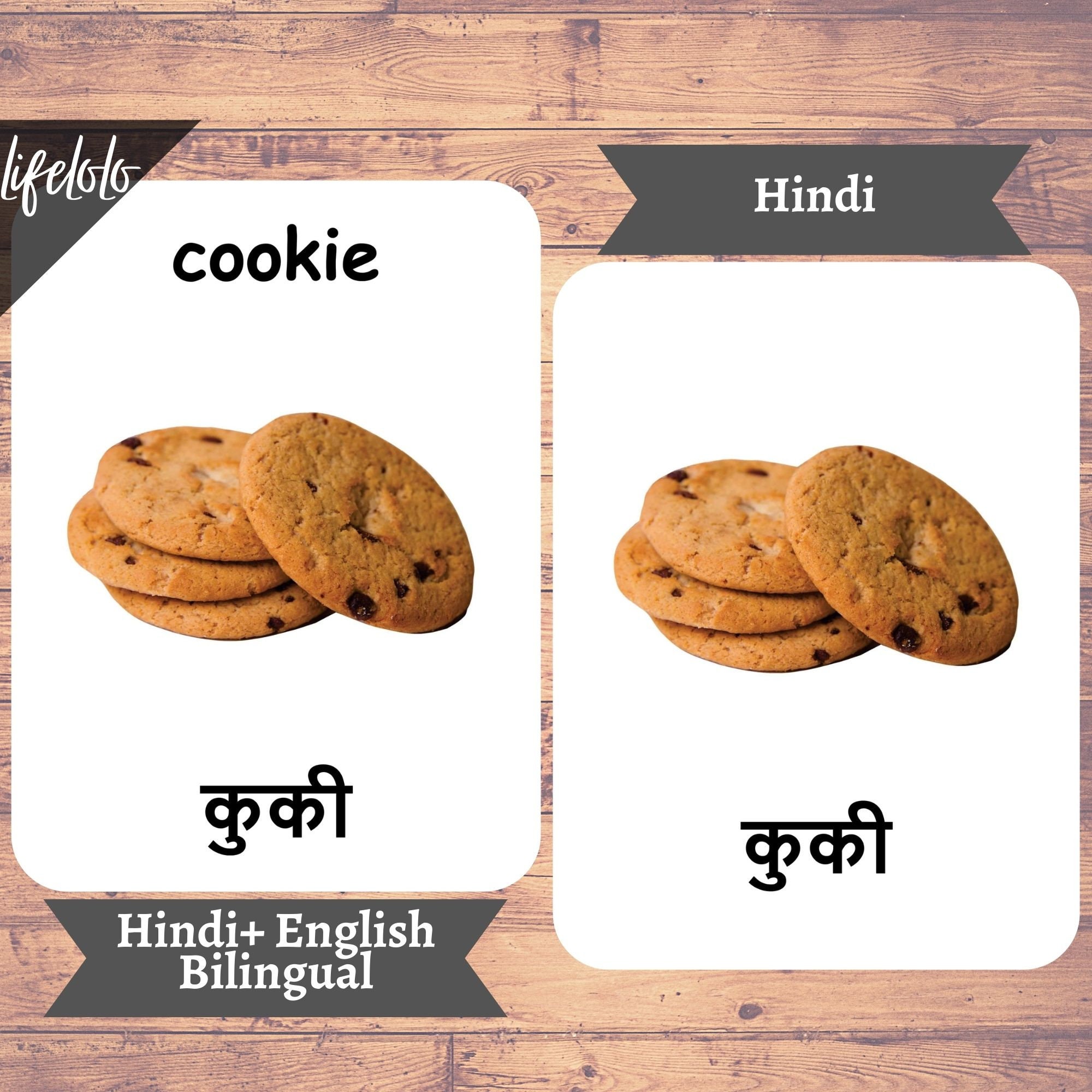 First Foods - HINDI, 48 Hindi Flash Cards, English Bilingual Cards, 3 ...