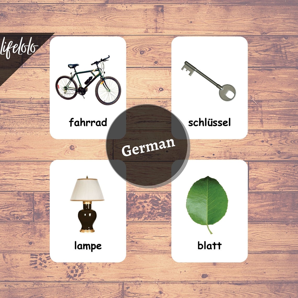 First Words GERMAN Version - English Bilingual Cards | 48 German Flash ...