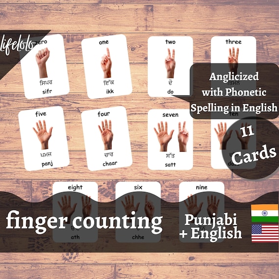 PUNJABI Numbers Counting Flashcards Learn Punjabi Toddler Etsy