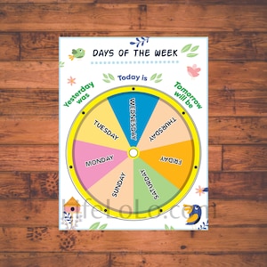 Days Of the Week Printable Homeschool Memory Games Calendar Preschool Kindergarten Circle Time Educational Learning Tool image 3