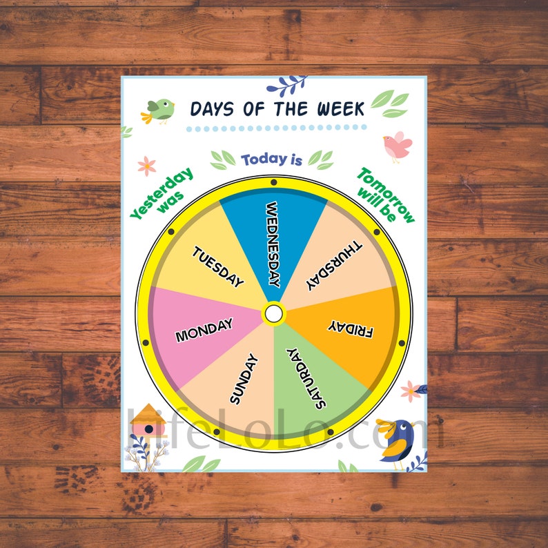 Days Of the Week Printable Homeschool Memory Games Calendar Preschool Kindergarten Circle Time Educational Learning Tool image 3