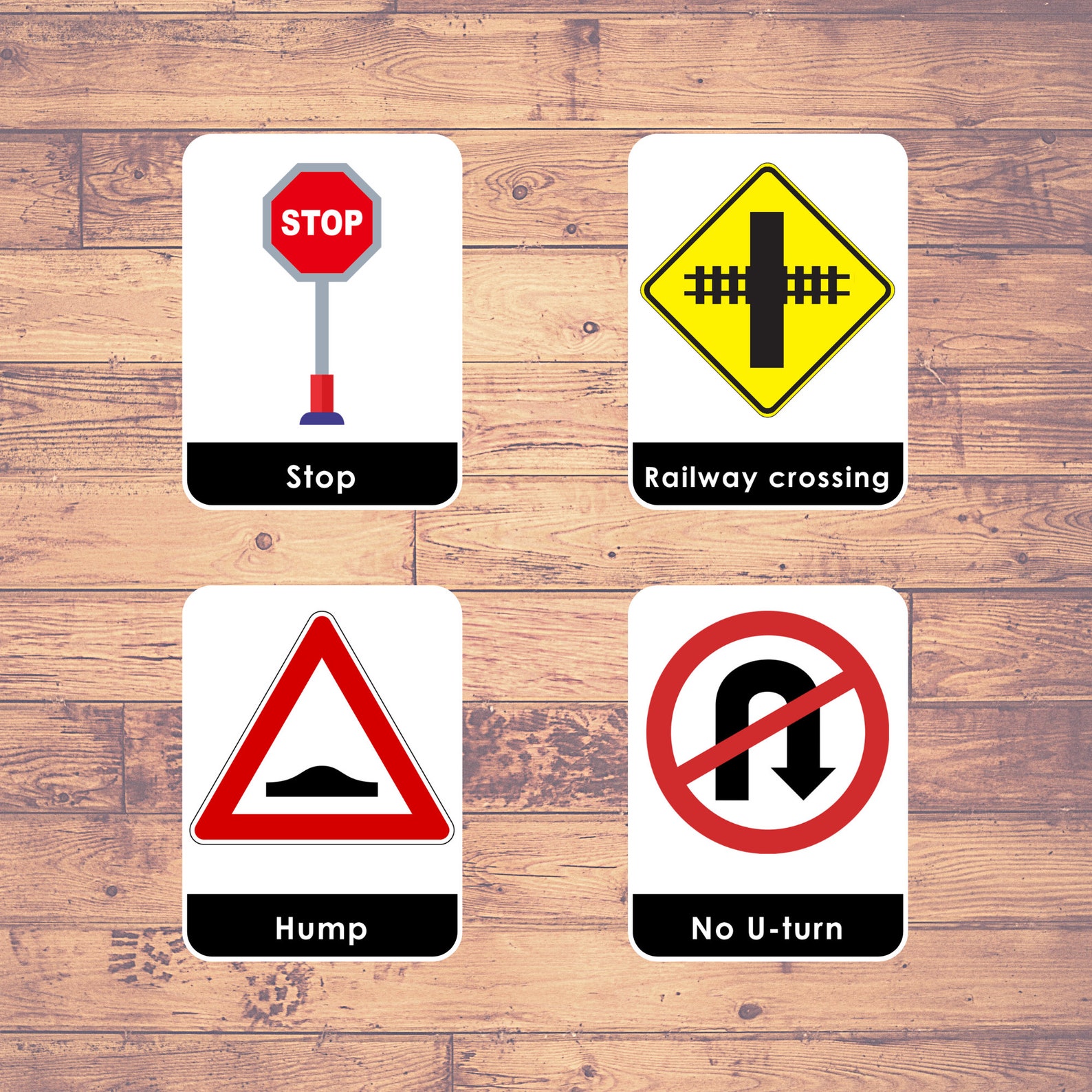 Traffic Signs Flash Cards Street Signs Road Signs Montessori ...