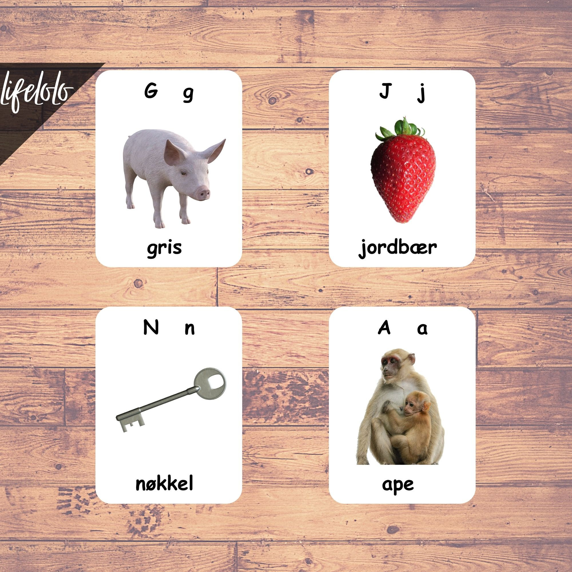 Norwegian Alphabets Flash Cards Norwegian Montessori Cards Etsy