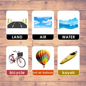 Landluft oder Wasser? (30 Karten) - Sortierkarten | Montessori | Homeschooling | Lehrreich - Digitaler Download