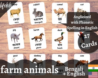 Farm Animals BENGALI English Bilingual Cards 27 Bengali - Etsy Singapore Farm Animals BENGALI English Bilingual Cards 27 Bengali - Etsy Singapore