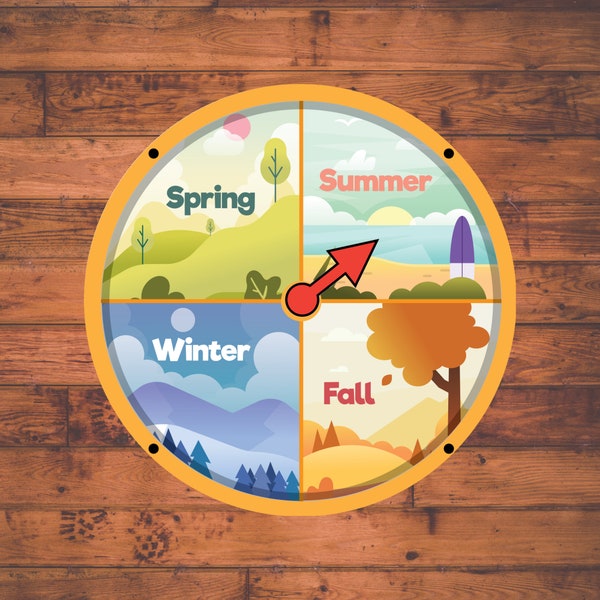 Season Wheel Printable, Circle Time Activity, Season Learning Printable, Season Calendar, Preschool Activity, Homeschool Learning Activity