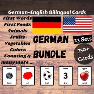 DEUTSCH Flash Cards BUNDLE - Deutsch Englisch Zweisprachige Karten | Deutsches Bundle | Homeschooling | Lehrmaterial - Download Printable