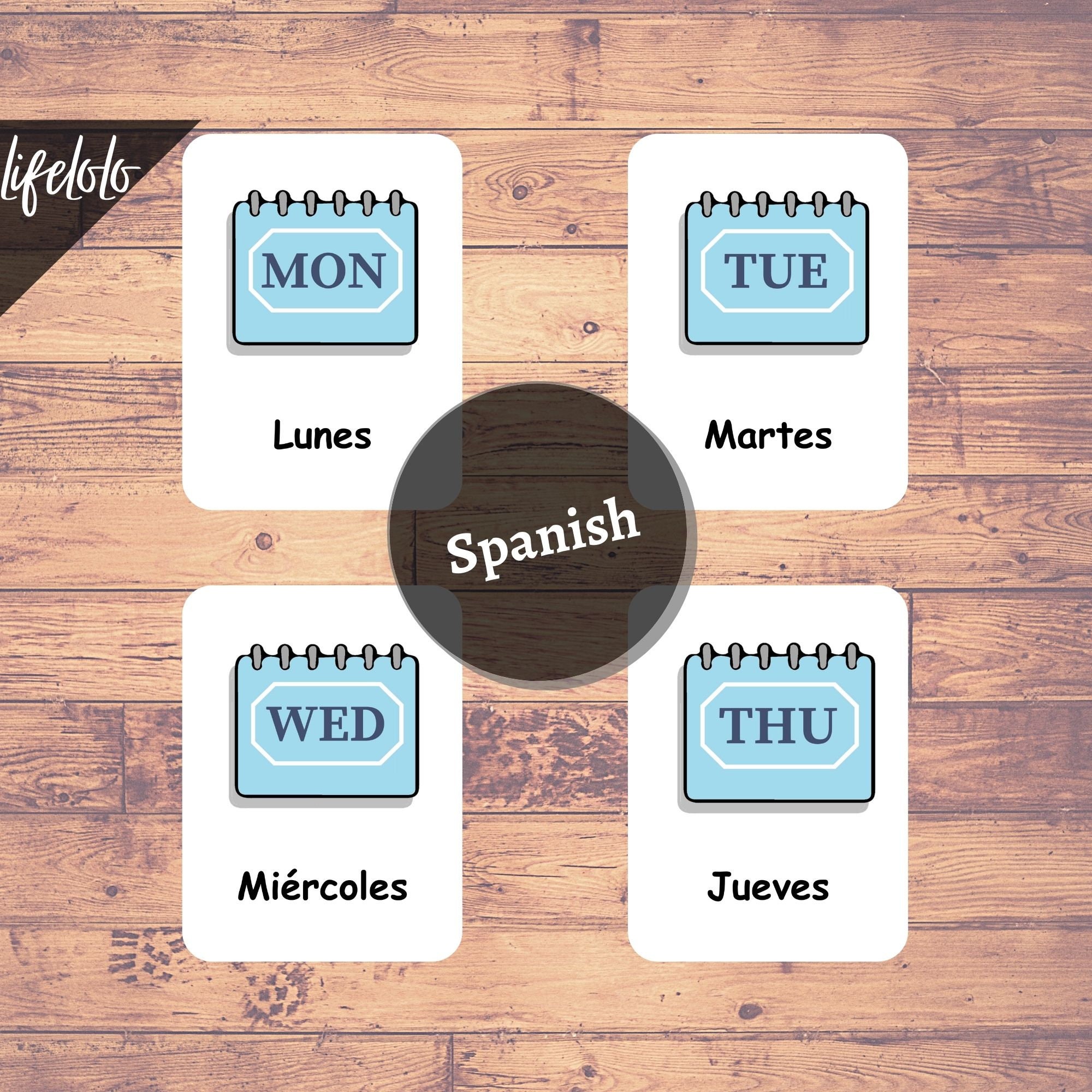 Days of The Week Spanish Bingo Card