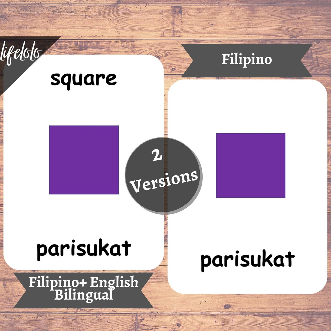 Shapes FILIPINO Flash Cards | English Bilingual Cards | Geometric ...