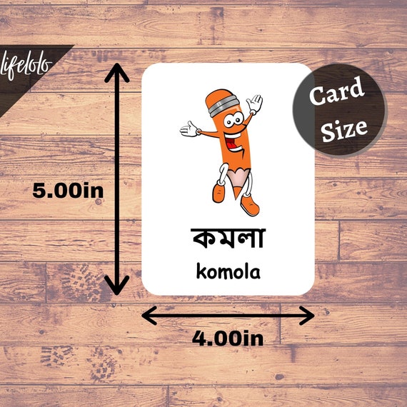 First Words BENGALI Version English Bilingual Cards 48 -  Sweden