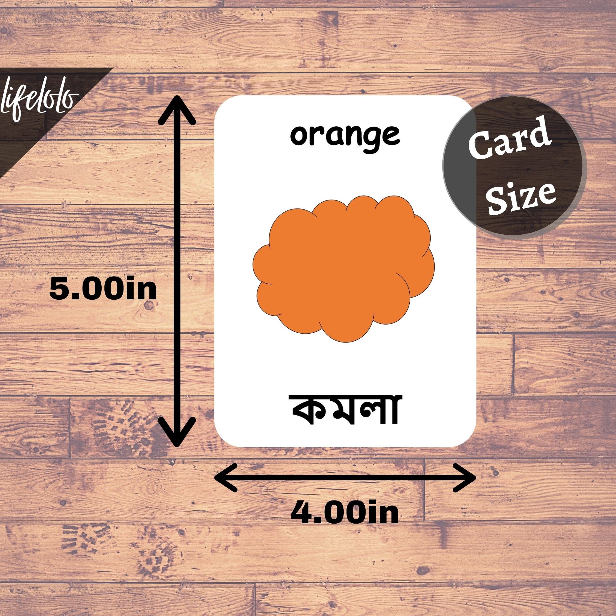 Colors BENGALI Version English Bilingual Cards (Instant Download